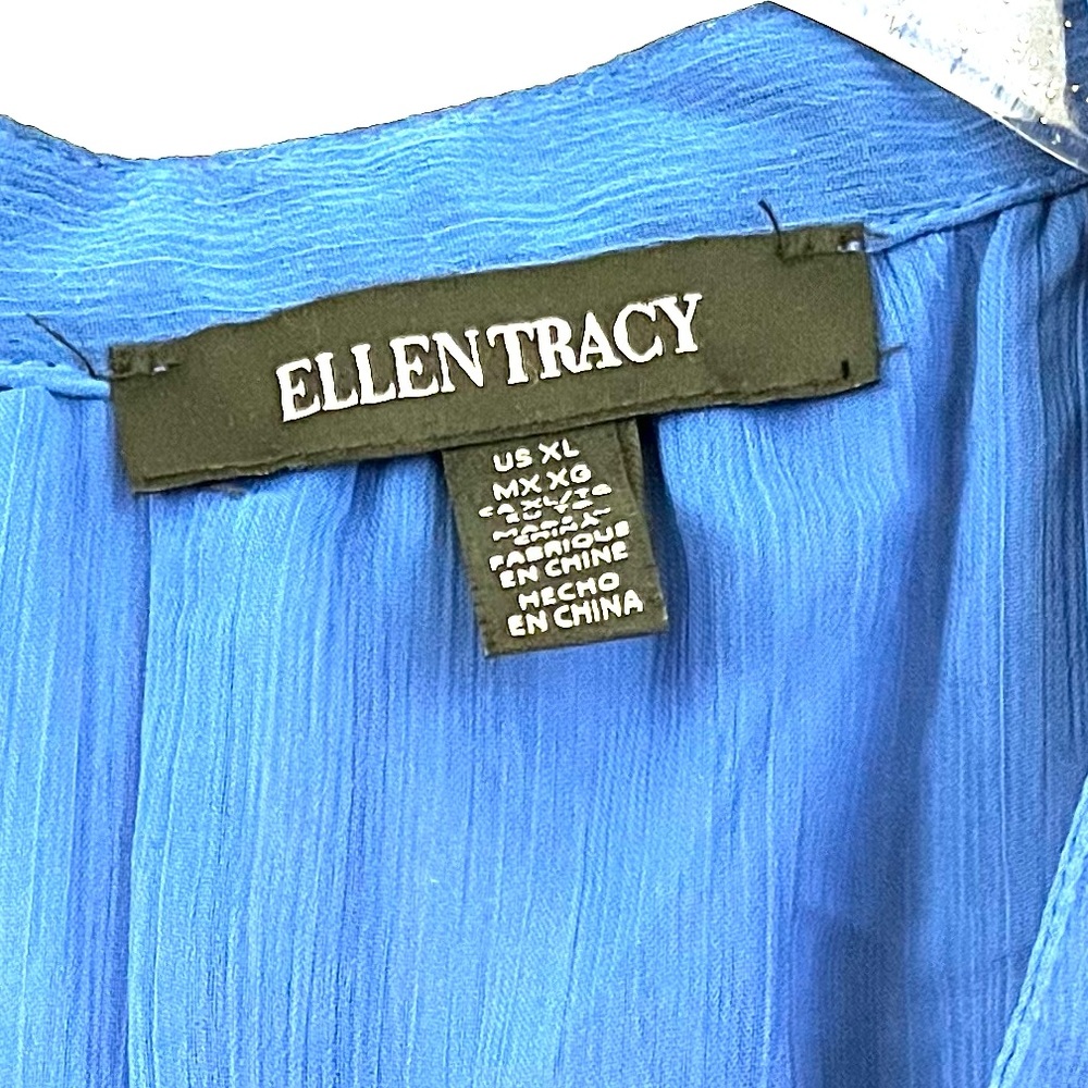 Ellen Tracy Cobalt Sleeveless Pleat & Release Top sz XL - Picture 13 of 13